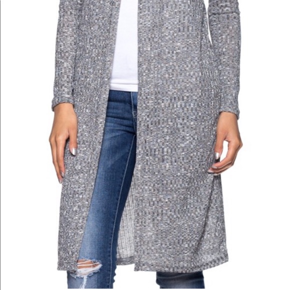 Lexa Heathered Knit Longline Cardigan - Picture 4 of 5